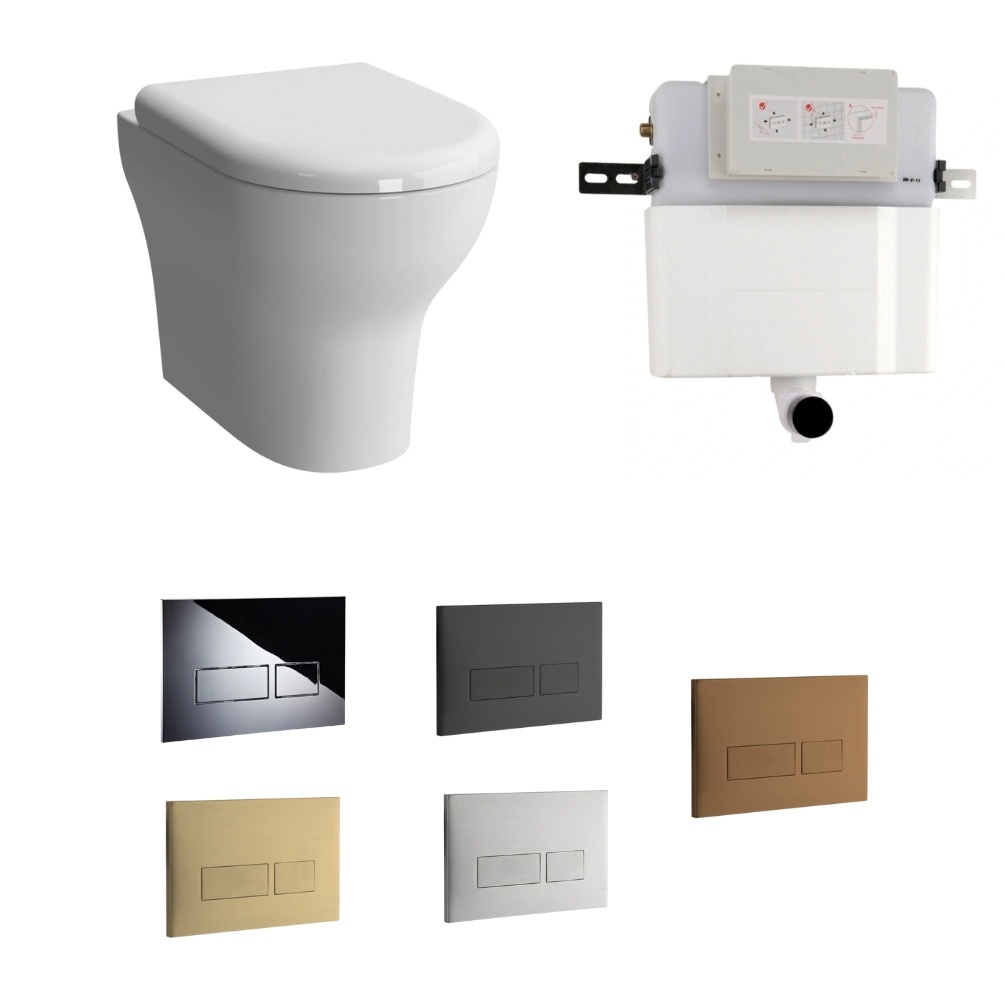 product bundle image of VitrA Zentrum Back to Wall Toilet with 820mm Concealed Cistern and flush plates